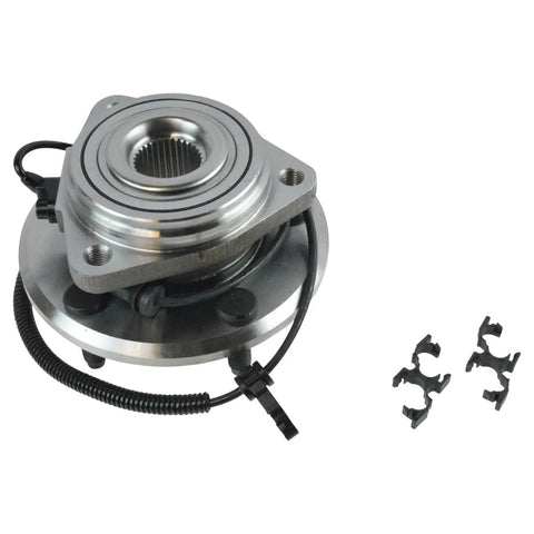 Front Steering Knuckle Spindle Hub Wheel Bearing Kit 4 Piece Set For 2007 To 2017 Jeep Wrangler JK Includes hub assembly