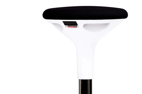Ergonomic Height Adjustable Balance Stool For Work And Home Office Wobble Chair For Sit Stand Desks, black seat, white base