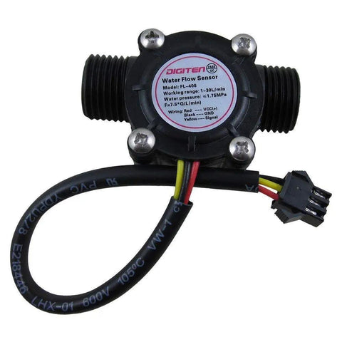 Water Flow Control Meter With LCD Display And Hall Sensor, G1/2 Inch Inlet, Real Time Flow Readout, showing flow sensor component