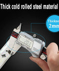 Full Extension Drawer Slides With Lock Ball Bearing Rails thickness measurement, stainless steel, 2mm thick, caliper