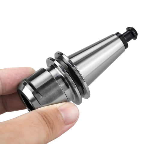 ISO20 ER20-35L Balance Collet Chuck G2.5 30000RPM CNC Tool Holder shown in hand, highlighting its robust metal construction and design for milling and engraving.