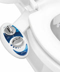 Self Cleaning Non Electric Bidet Attachment For Toilet Seat With Single Nozzle Rear Wash And Adjustable Water Pressure Blue Color