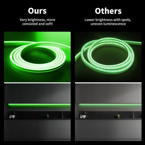Green Led Neon Rope Light 17 Feet With 600 Diodes Dimmable Flexible Silicone Strips Waterproof Indoor Outdoor Accent Lighting Slap It On Any Wall For Bedroom Kitchen Backyard Chill Vibes Fresh Glow Setup