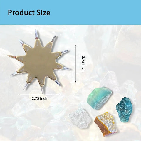 Pro Grade Mohs Hardness Test Kit With 1 To 10 Scratch Testers And Gold Ten Point Star Grip For Easy Identification Of Gemstones Jade Jewelry And Rocks Durable Picks For Quick Accurate Mineral Testing At Home Or In The Lab, 2.75 inch size