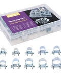 Zinc Plated Mini Hose Clamp Set 120 Pcs Assorted 10 Sizes For Automotive Agriculture Plant Construction And More