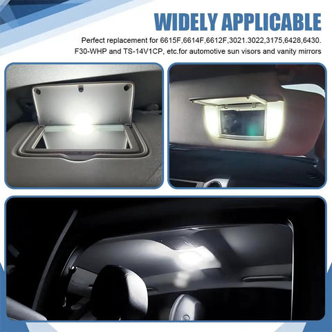 Six Pack Festoon LED Car Bulbs 28Mm And 29Mm 6614F Ultra Bright 9 SMD 4014 Chips lighting vanity mirror and visor