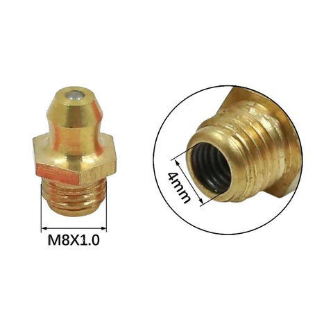 Brass M8x1.0 Grease Fittings Kit With Straight 45 Degree And 90 Degree Angles 15 Pieces High Temp Resistant Leak Proof Design