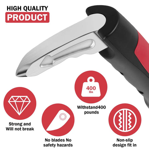 3 In 1 Car Door Handle For Elderly, Built Tough Vehicle Support Grip With Non Slip Nylon, 400 lbs Support, Red Finish