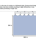 100 Percent Blackout Room Divider Curtains With Ceiling Track Set, size 100x84 inches, includes black rail, shown flat.