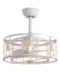 Enclosed Ceiling Fan With Lights Remote Control Kid Friendly Caged Design Lighting Kit With Reversible Motor White Indoor