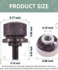 Rock Solid Aluminum Motorcycle Seat Bolts Quick Swap Kit With Knockout Precision Threads For Harley Davidson Sportster Softail Touring Dyna Dead Simple Setup Black size dimensions shown, including bolt and nut measurements.