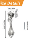Six Pack Vintage Zinc Alloy Pendant Pulls Featuring Knockout Fluted Tear Drop Shape, silver cabinet pull, size details, 7.6cm height.