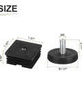 4 Pack Adjustable Leveling Feet 50 By 50 mm Square Insert Glide Kit dimensions with measurement details shown