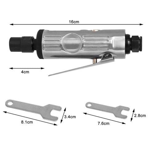 Amp Up Your Shop with This Hot Pneumatic Die Grinder Featuring Lightweight Design, 16cm metal tool with engraver attachments.