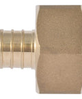 Brass Crimp Swivel Adapter For Pex To Male Threaded Connection Three Quarter Inch To One Inch NPSM No Fuss Pex And Pe Rt Pipe Fittings Copper Crimp Ring Or Stainless Clamp Compatible UC529LFA, brass swivel fitting side view