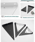 Five Pack Hidden Stainless Steel Shelf Brackets For White Walls Invisible Triangular Wall Mounts with smooth edges