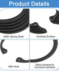 Close-up of Internal Retaining Ring Circlip 10 Pack 52mm 65Mn Spring Steel Black C Clips detailing oxidized surface and hole.
