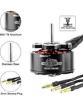 3625 Size Brushless Motor 2250KV Outer Rotor for 1/10 RC Crawlers with CNC machining, T6 aluminum, banana plug