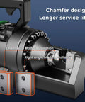 Heavy Duty Electric Rebar Cutter Blades 30X24X11mm showing chamfered and right angle blade installation method.