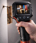 Clear View Borescope With 2.4 Inch LCD Screen And 8.5mm Waterproof Camera inspecting behind a wall with displayed pipes.