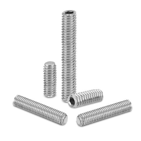 Internal Hex Socket Set Screws M3 X 6mm 304 Stainless Steel Flat Point Grub Screws 100 Pack for Auto Repair Machinery
