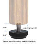 Kick The Wobble To The Curb With These 16 Pack Stainless Steel Adjustable Threaded Furniture Leveler Feet And Screw On Glides, detailed image showing nylon base and stainless steel screw shaft dimensions.