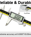 Digital Caliper Tool With Large LCD Screen IP54 Vernier Caliper 6 Inch 150mm Stainless Steel Auto Off Quick Inch And Millimeter Conversion Ideal For DIY Home Projects