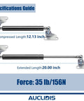 20 Inch Gas Strut Lift Support Set Of 2 For RV Doors And Cabinets Heavy Duty 35 Lb Lift 156 N specifications guide