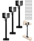 Three Pack 3.6 Inch Pergola Roof Riser Brackets Saddle Style For Patio Pergola 18 Inch High Black Finish Weather Resistant