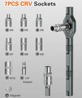 34 In 1 Magnetic Ratcheting Screwdriver Set With One Quarter Inch Socket Adapter 24 Bits And Seven Hex Sockets Modular Handle