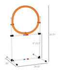 2 In 1 Adjustable Dog Agility Jump Set With Carry Bag Tire Jump Ring Or Hurdle Bar Quick Setup Portable Backyard Obstacle