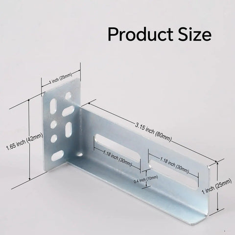 Badass Face Frame Rear Mounting Brackets 5 Pairs For Drawer Slide Cabinet Hardware With Screws Built Legit Heavy Duty Alloy Steel, size measurement.