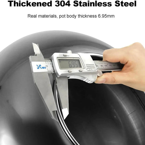 Heavy Duty Chocolate Sugar Coating Machine And Candy Polisher Straight Up Crafted From Food Grade 304 Stainless Steel measuring pot thickness of 6.95mm.