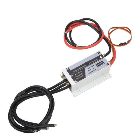 Water Cooled 100A Marine ESC for RC Boats, showing lightweight, durable aluminum alloy build with visible wiring connections.
