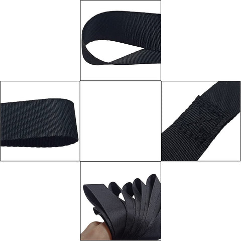 Beefy Soft Loop Tie Down Straps Pack Of 6, 1500 Lb Load Capacity And 4500 Lb Break Strength, 12 By 1 Inch Heavy Duty Nylon Tie Downs, close-ups