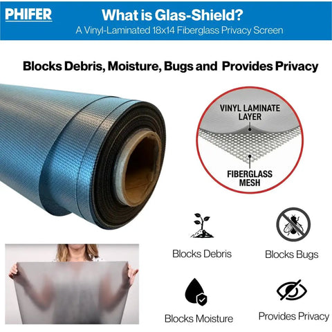 Super Tough Vinyl Mesh Roll Delivers Hella Private Screens For Pool Enclosures And Lanais, showing fiber mesh roll with laminated layer.