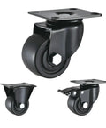 Heavy Duty Nylon Wheel Caster 2.5 Inch and 3 Inch with Brake, Industrial Grade, Swivel Stem, Durable Replacement Wheels