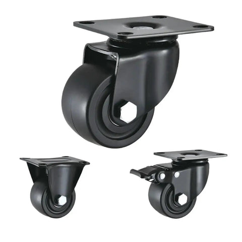 Heavy Duty Nylon Wheel Caster 2.5 Inch and 3 Inch with Brake, Industrial Grade, Swivel Stem, Durable Replacement Wheels