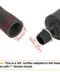 Exhaust Muffler Silencer For Predator 196cc To 420cc Engines And GX Clones showing 3/4 inch to 1 inch female thread