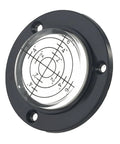 Micpointik 50x12mm Circular Bubble Level with clear glass, black housing, and printed measurement grid for precise leveling.
