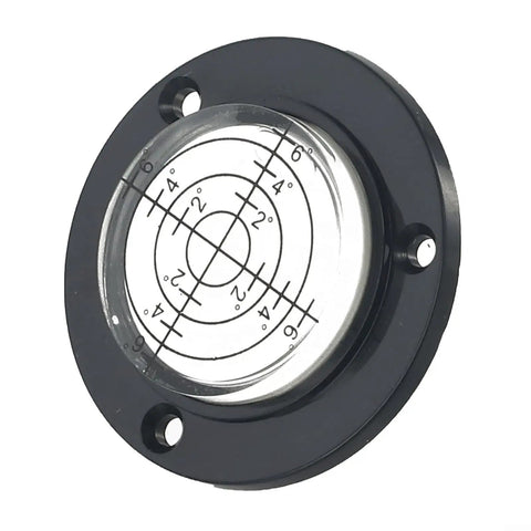 Micpointik 50x12mm Circular Bubble Level with clear glass, black housing, and printed measurement grid for precise leveling.