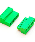 Pair of green 3.81mm Phoenix Type PCB Screw Terminal Block Connector No Soldering Kit With Male And Female Pins Set for electronics