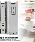 Heavy-Duty 5-Inch Soft Close Ball Bearing Drawer Slides 2 Pack, Full Extension Side Mount, Galvanized Steel installation view