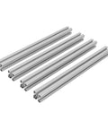 Top Shred Aluminum T-Slot 4 Pack Profiles 50x40mm Anodized 6063 Alloy Perfect For DIY CNC Build Project Or Heavy Duty Workbench Setup With Easy Connectors with silver anodized finish.