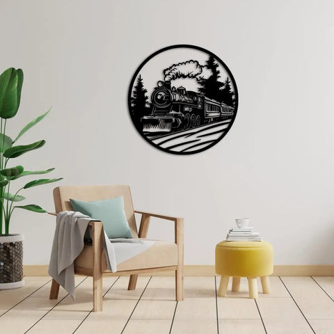Boss Steam Locomotive Metal Wall Art Decor For Indoor Or Outdoor Spaces Rustic Farmhouse Black Finish 20 Inch Wall Sculpture