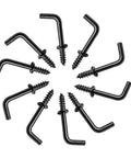 100 Pack Half Inch L Shaped Screw Hooks Right Angle Metal Hooks For Hanging Kitchen And Bedroom Organization, rust-proof carbon steel