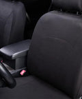 Easy Install Car Seat Covers For Front Seats And Rear Bench, Universal Fit, Airbag Compatible, Polyester Protector, black seats
