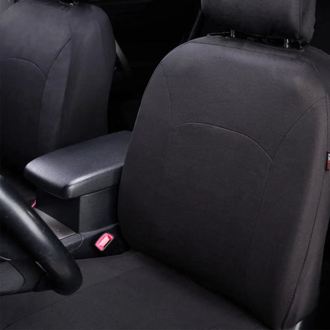 Easy Install Car Seat Covers For Front Seats And Rear Bench, Universal Fit, Airbag Compatible, Polyester Protector, black seats