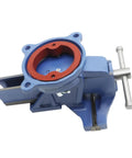 6 Inch Lightweight Bench Vise With 360 Degree Swivel Base For Home DIY Projects Pro Grade Ductile Iron Clamp That Grips Tight Without Slip Space Saving Workbench Vise Built For Durable Hassle Free Tool Work, blue swivel base