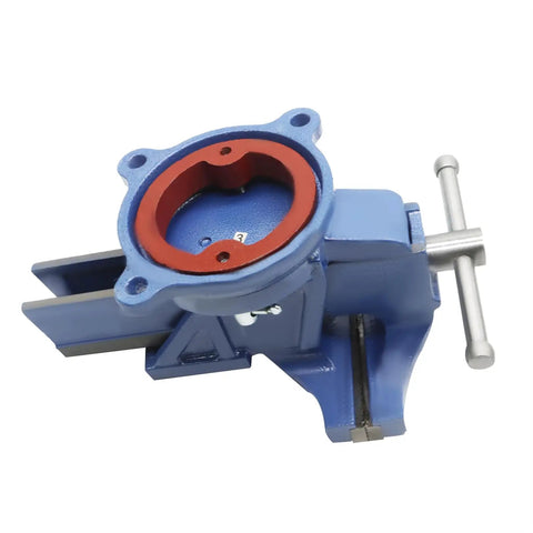 6 Inch Lightweight Bench Vise With 360 Degree Swivel Base For Home DIY Projects Pro Grade Ductile Iron Clamp That Grips Tight Without Slip Space Saving Workbench Vise Built For Durable Hassle Free Tool Work, blue swivel base